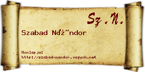 Szabad Nándor névjegykártya